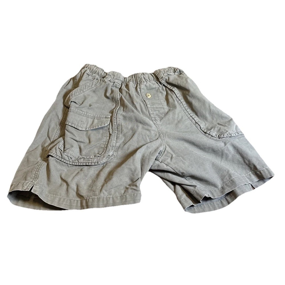 Ocean Pacific OP Cargo Shorts Mens‎ Large Olive Green 100% Cotton Elastic Waist